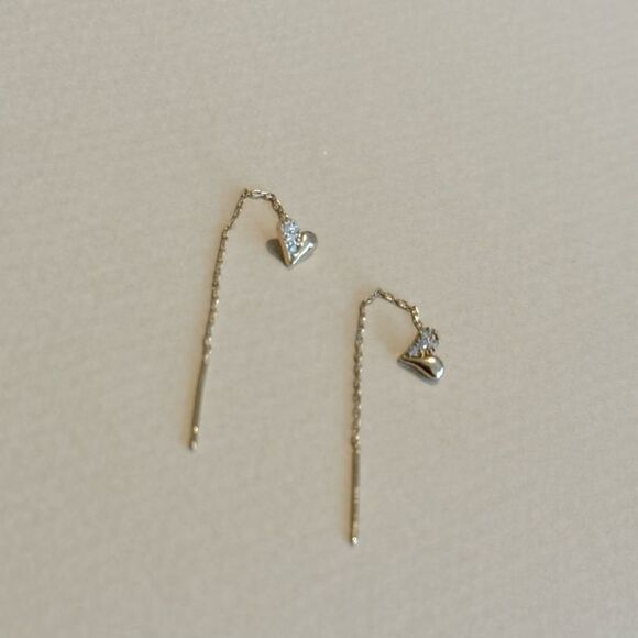 Dainty heart earrings #1354 - Picture 3 of 4
